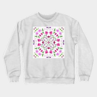 Delicate Floral Mandala on White Background Crewneck Sweatshirt